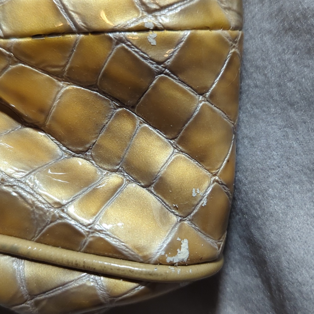 Brighton Chic Yellow Crocodile Pattern Clutch - image 5